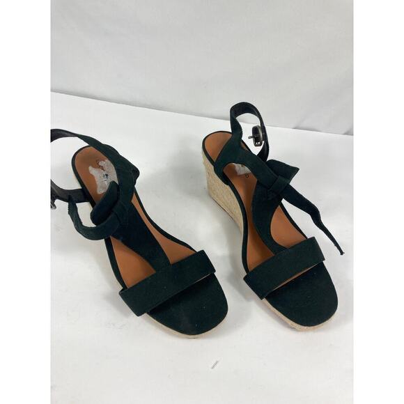 Lucky Brand Millanda Wedge Platform Sandal Black size 9.5 - Picture 3 of 6